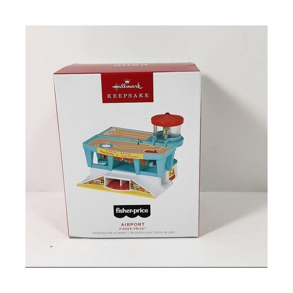 Hallmark Ornament Fisher Price Airport NEW 2023 Vintage Little People Toys Retro